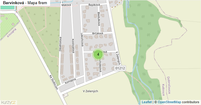 Barvínková - mapa firem