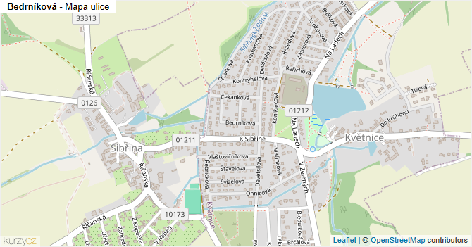 Bedrníková - mapa ulice