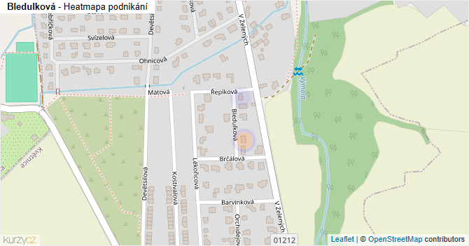 Bledulková - mapa podnikání