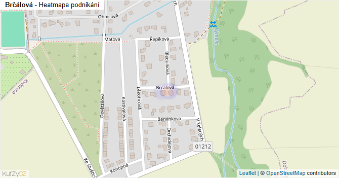 Brčálová - mapa podnikání