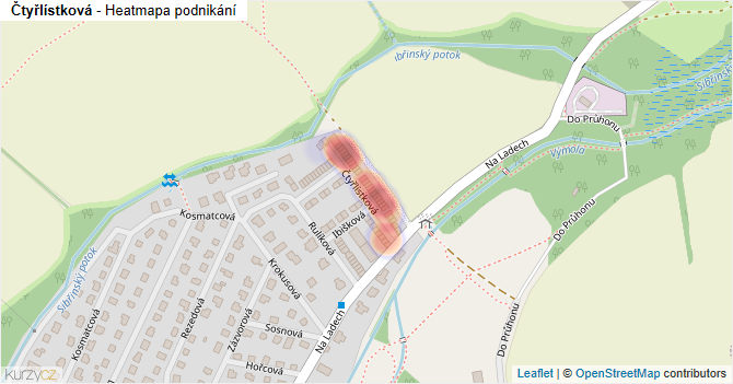 Čtyřlístková - mapa podnikání