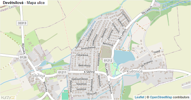Devětsilová - mapa ulice