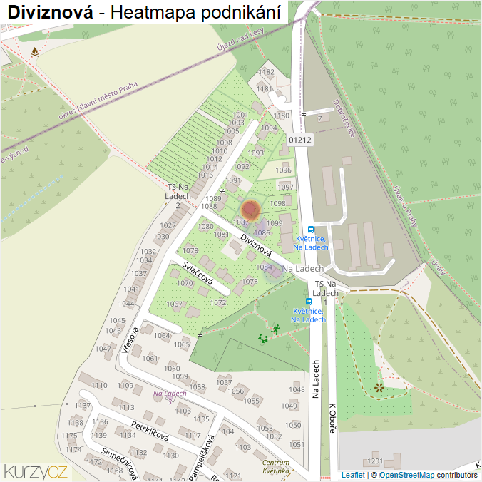 Mapa Diviznová - Firmy v ulici.