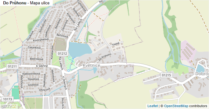 Do Průhonu - mapa ulice