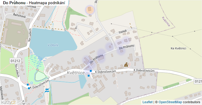 Do Průhonu - mapa podnikání