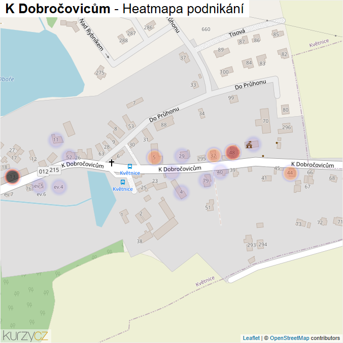 Mapa K Dobročovicům - Firmy v ulici.