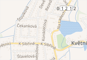 Koniklecová v obci Květnice - mapa ulice