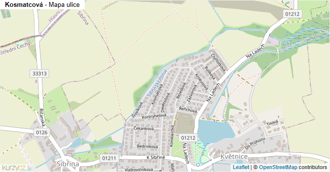 Kosmatcová - mapa ulice