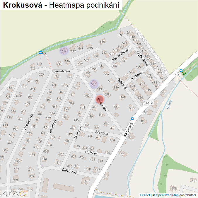 Mapa Krokusová - Firmy v ulici.