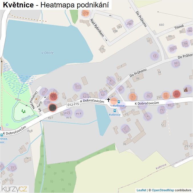 Mapa Květnice - Firmy v části obce.