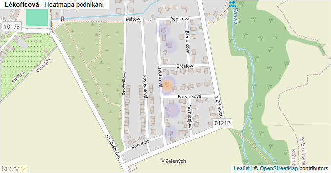 Lékořicová - mapa podnikání