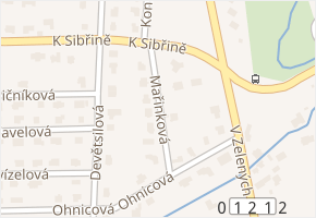 Mařinková v obci Květnice - mapa ulice