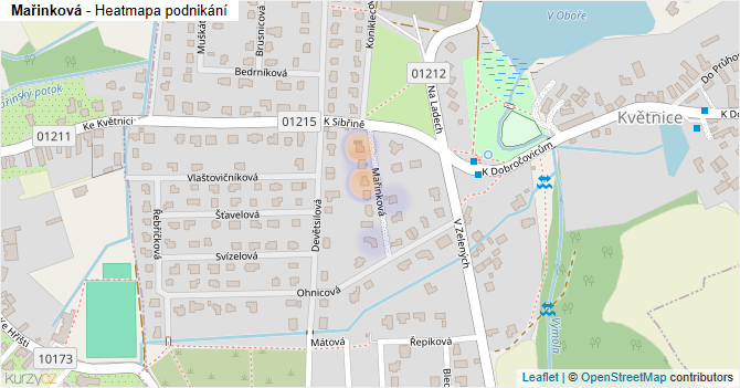 Mařinková - mapa podnikání