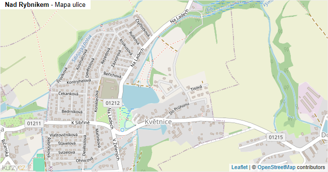 Nad Rybníkem - mapa ulice