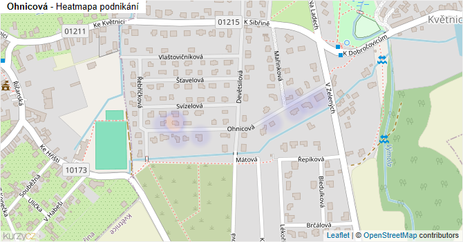 Ohnicová - mapa podnikání