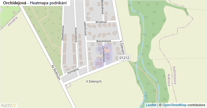 Orchidejová - mapa podnikání