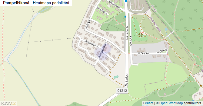 Pampelišková - mapa podnikání