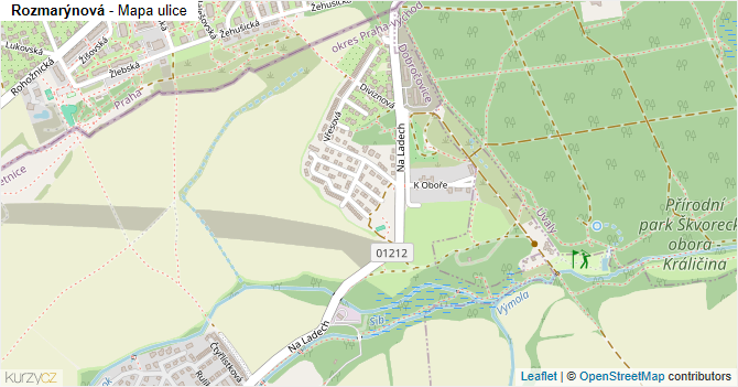 Rozmarýnová - mapa ulice