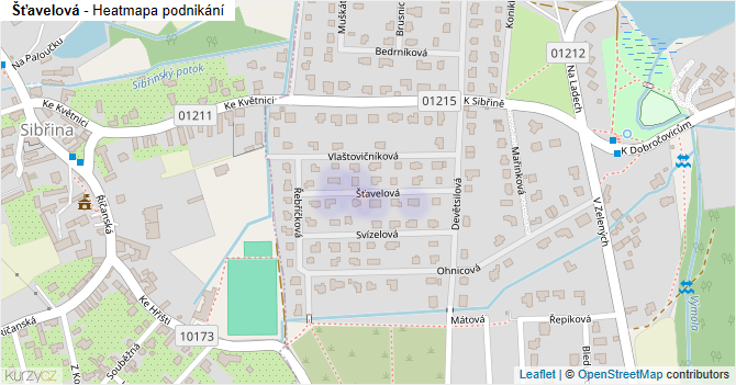 Šťavelová - mapa podnikání