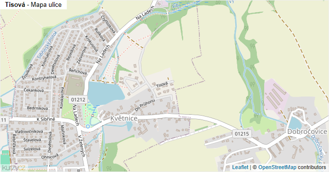 Tisová - mapa ulice