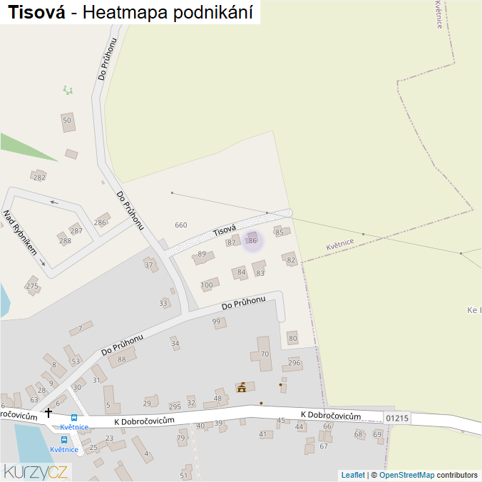 Mapa Tisová - Firmy v ulici.