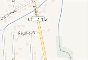 V Zelených v obci Květnice - mapa ulice