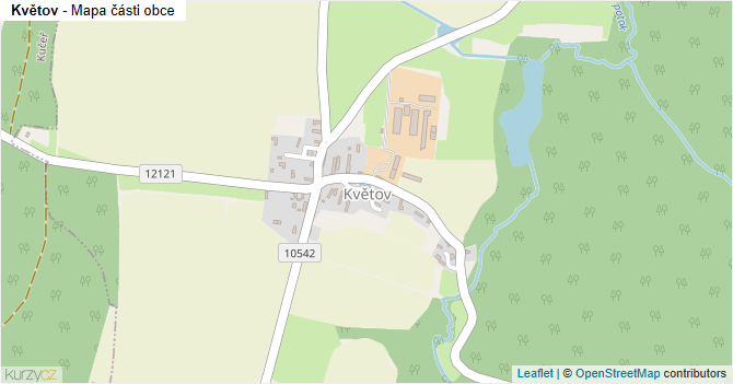 Květov - mapa části obce
