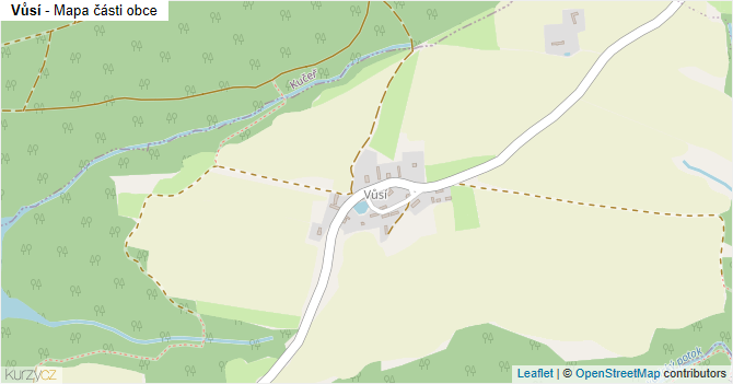 Vůsí - mapa části obce