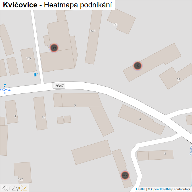 Mapa Kvíčovice - Firmy v obci.