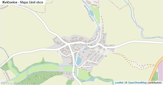 Kvíčovice - mapa části obce