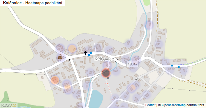 Kvíčovice - mapa podnikání