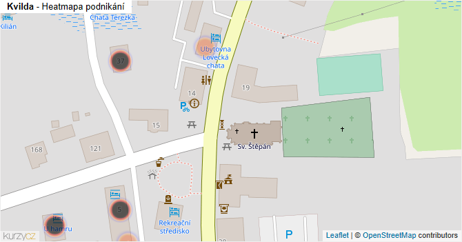 Kvilda - mapa podnikání