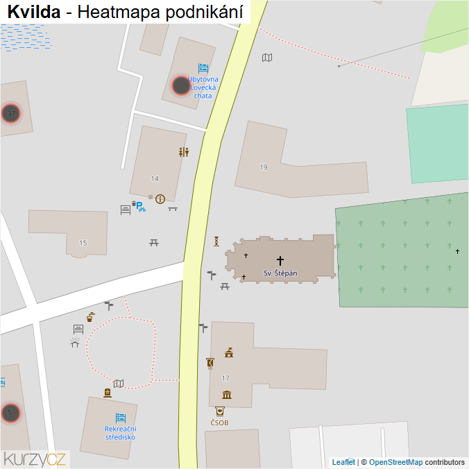 Mapa Kvilda - Firmy v obci.