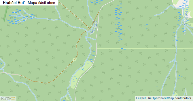 Hraběcí Huť - mapa části obce