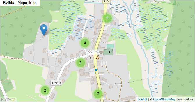 Kvilda - mapa firem