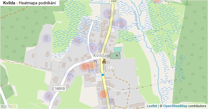 Kvilda - mapa podnikání