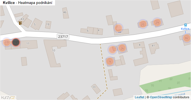 Kvílice - mapa podnikání