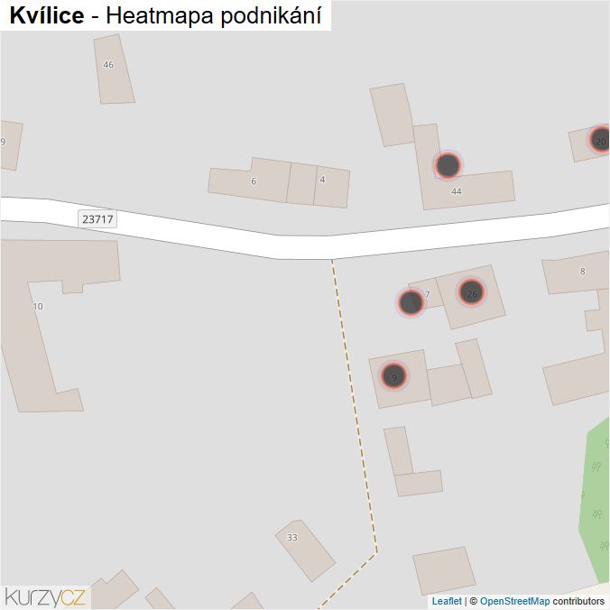 Mapa Kvílice - Firmy v obci.