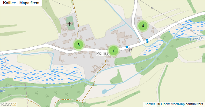 Kvílice - mapa firem
