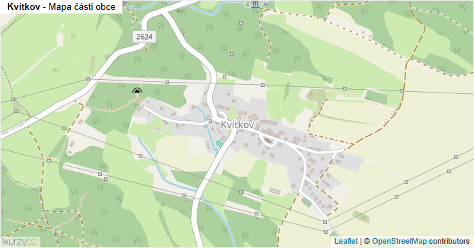 Kvítkov - mapa části obce