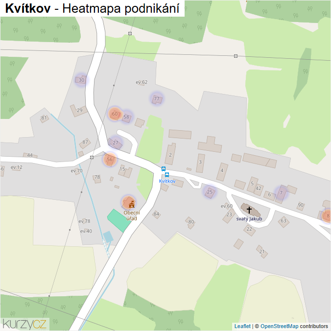 Mapa Kvítkov - Firmy v části obce.