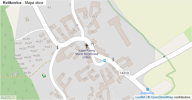 Kvítkovice - mapa obce