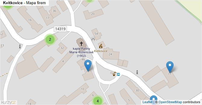 Kvítkovice - mapa firem