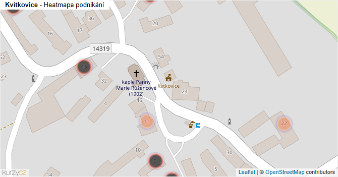 Kvítkovice - mapa podnikání