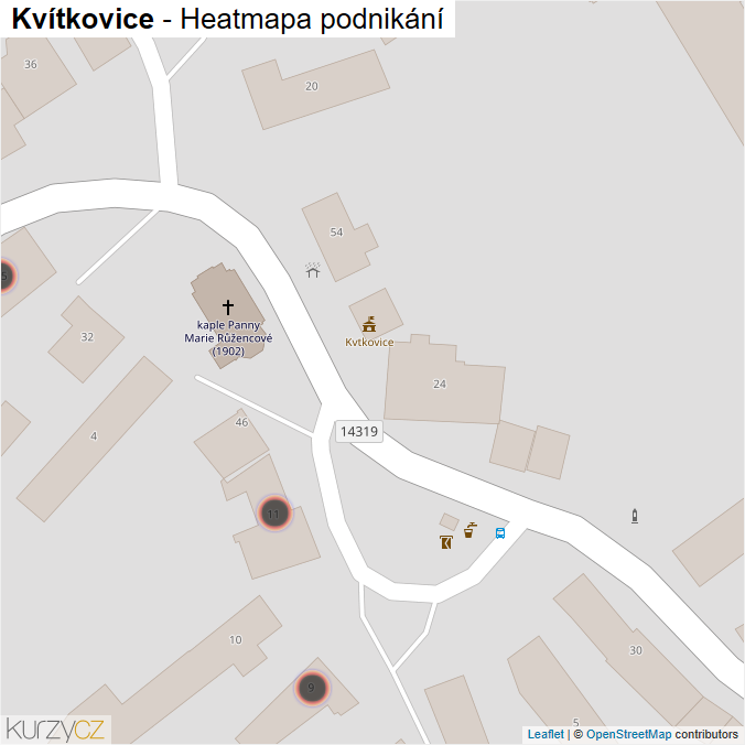 Mapa Kvítkovice - Firmy v obci.