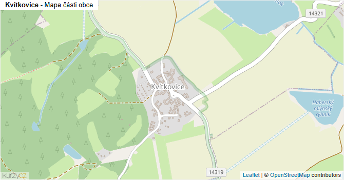 Kvítkovice - mapa části obce