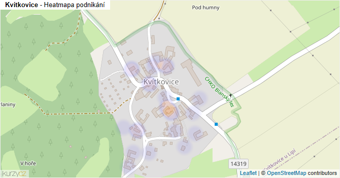 Kvítkovice - mapa podnikání