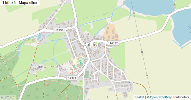 Lidická - mapa ulice