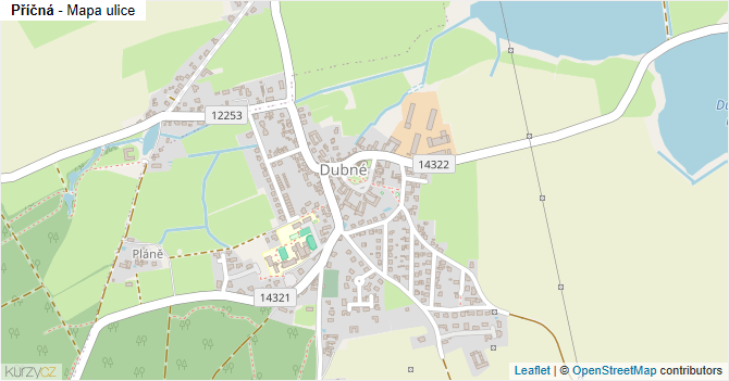 Příčná - mapa ulice
