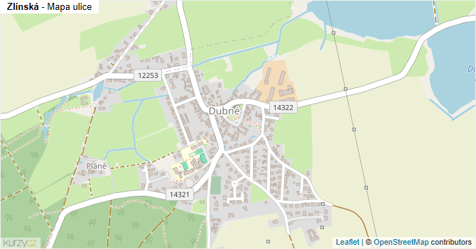Zlínská - mapa ulice